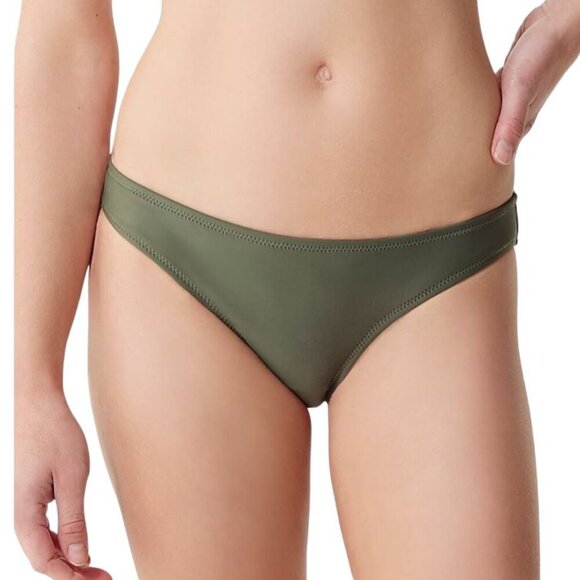 NEW J. Crew Heritage 1989 High Leg Bikini Bottom Size M Green Cool Cypress - Picture 1 of 8
